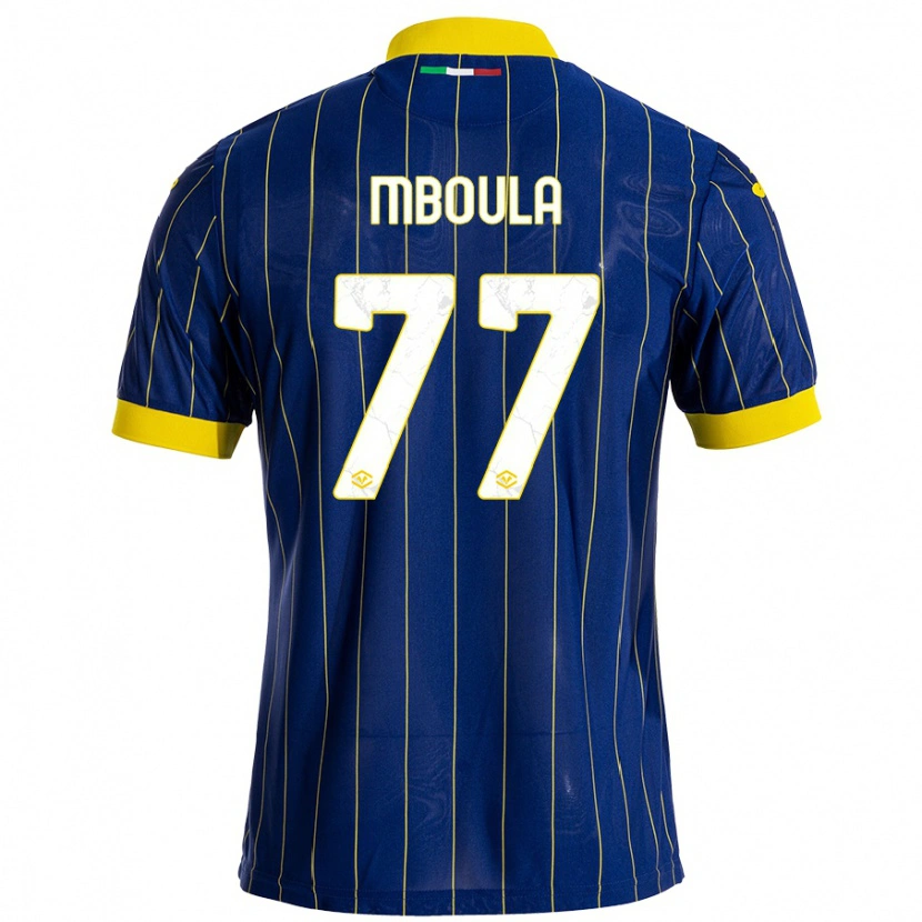 Danxen Donna Maglia Jordi Mboula #77 Blu Giallo Kit Gara Home 2024/25 Maglietta