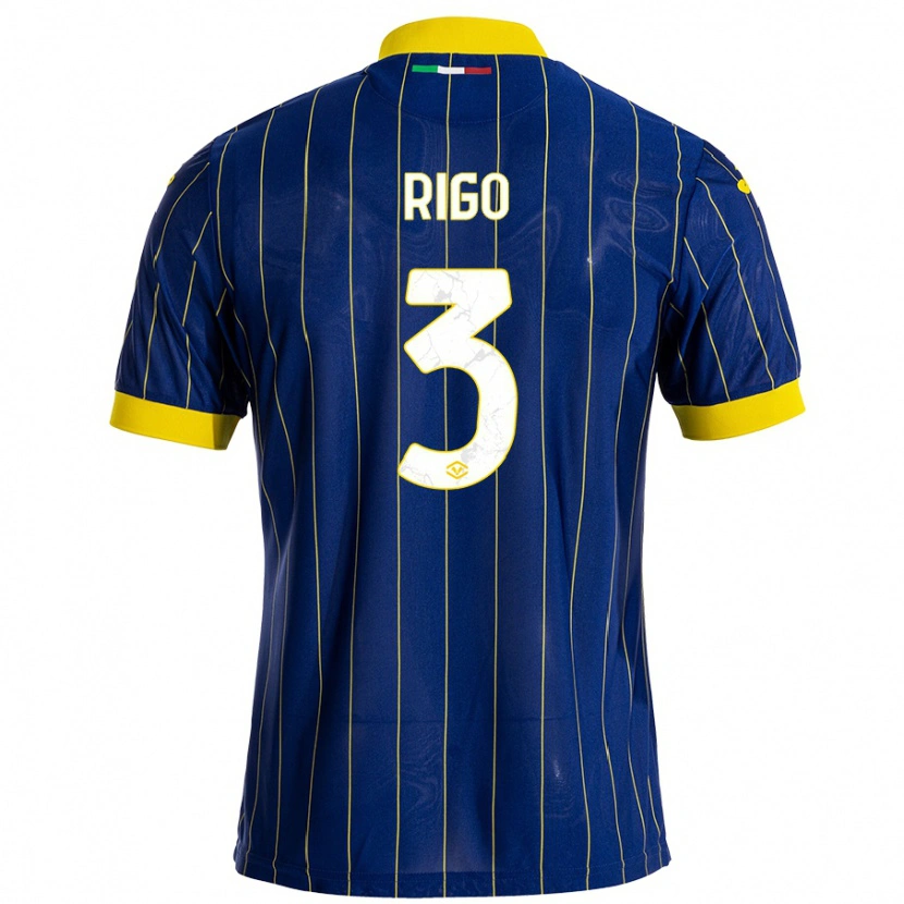 Danxen Donna Maglia Mattia Rigo #3 Blu Giallo Kit Gara Home 2024/25 Maglietta