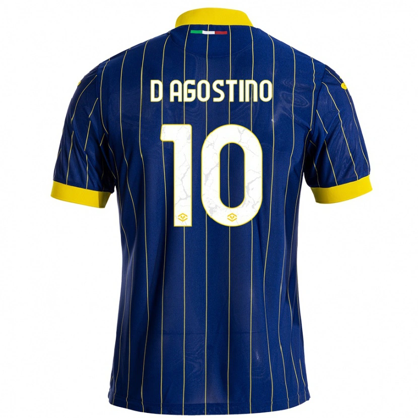 Danxen Donna Maglia Samuele D'agostino #10 Blu Giallo Kit Gara Home 2024/25 Maglietta