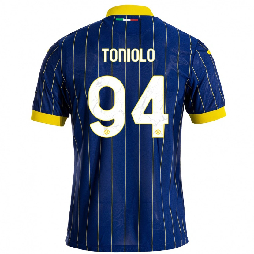 Danxen Donna Maglia Giacomo Toniolo #94 Blu Giallo Kit Gara Home 2024/25 Maglietta