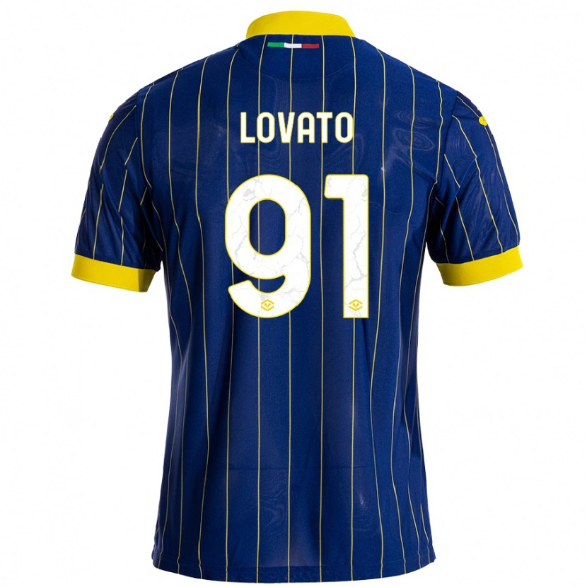 Danxen Donna Maglia Enrico Lovato #91 Blu Giallo Kit Gara Home 2024/25 Maglietta