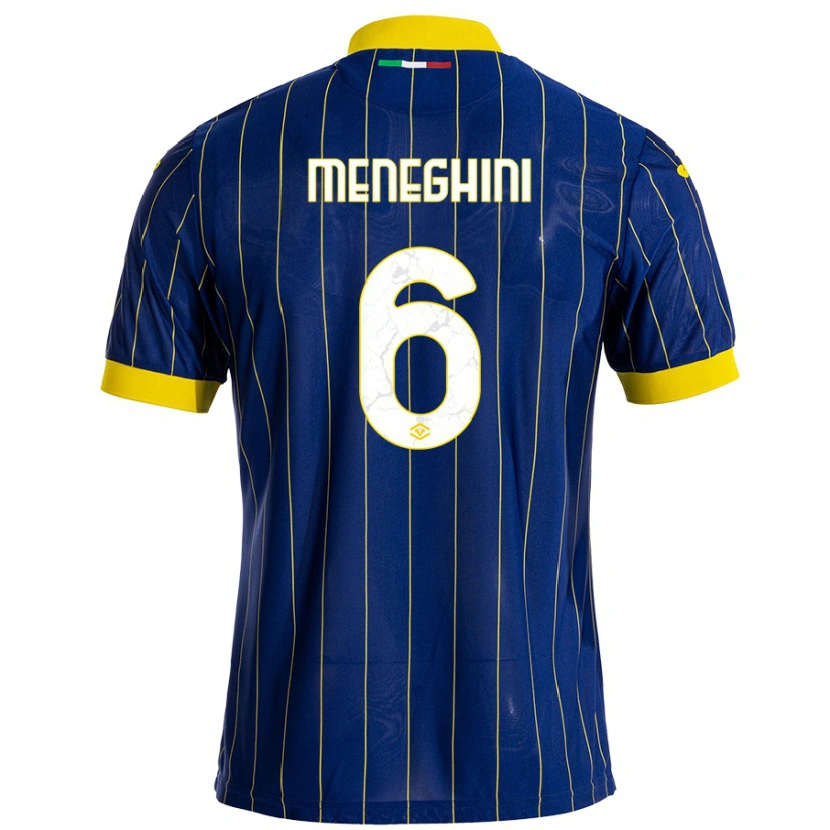 Danxen Donna Maglia Sofia Meneghini #6 Blu Giallo Kit Gara Home 2024/25 Maglietta