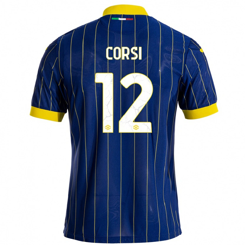 Danxen Donna Maglia Sara Corsi #12 Blu Giallo Kit Gara Home 2024/25 Maglietta