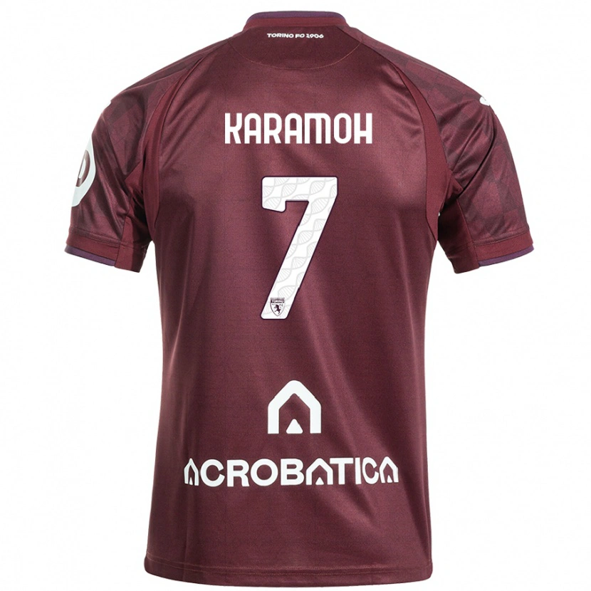 Danxen Donna Maglia Yann Karamoh #7 Marrone Bianco Kit Gara Home 2024/25 Maglietta