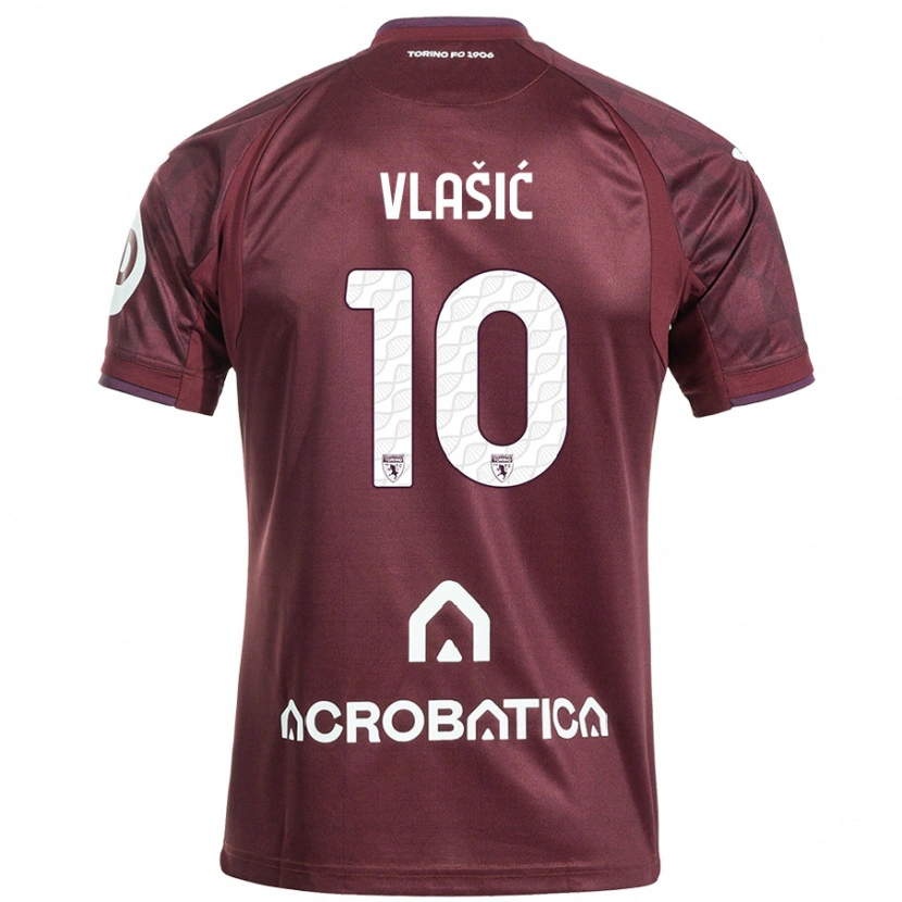 Danxen Donna Maglia Nikola Vlašić #10 Marrone Bianco Kit Gara Home 2024/25 Maglietta
