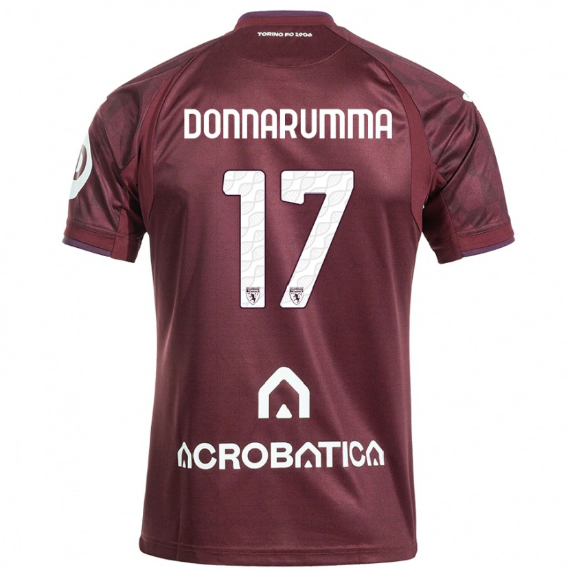 Danxen Donna Maglia Antonio Donnarumma #17 Marrone Bianco Kit Gara Home 2024/25 Maglietta