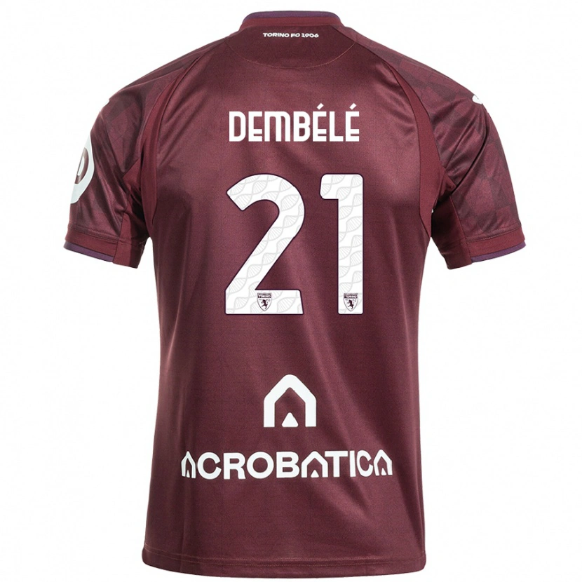 Danxen Donna Maglia Ali Dembélé #21 Marrone Bianco Kit Gara Home 2024/25 Maglietta