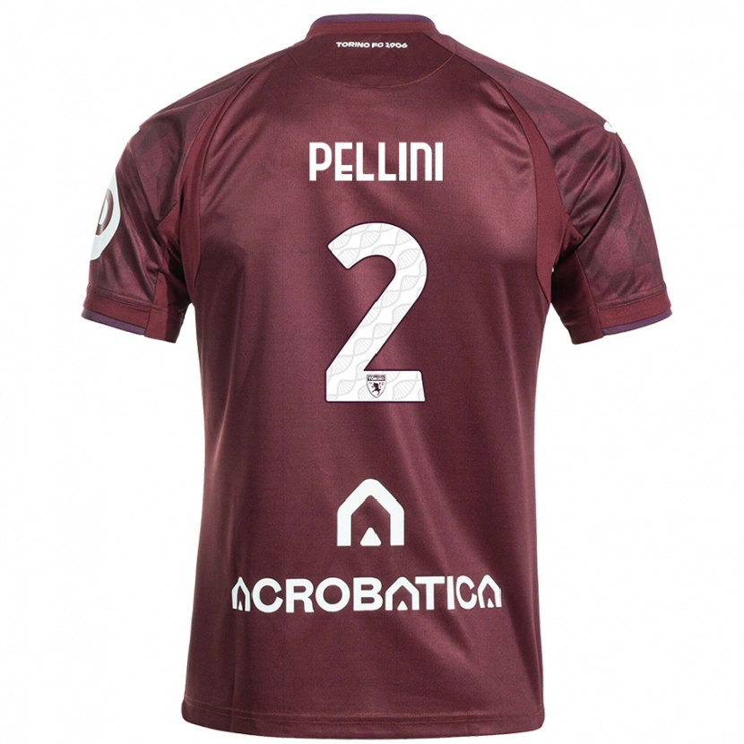 Danxen Donna Maglia Mattia Pellini #2 Marrone Bianco Kit Gara Home 2024/25 Maglietta