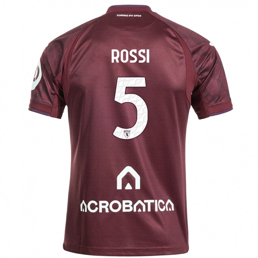 Danxen Donna Maglia Simone Rossi #5 Marrone Bianco Kit Gara Home 2024/25 Maglietta