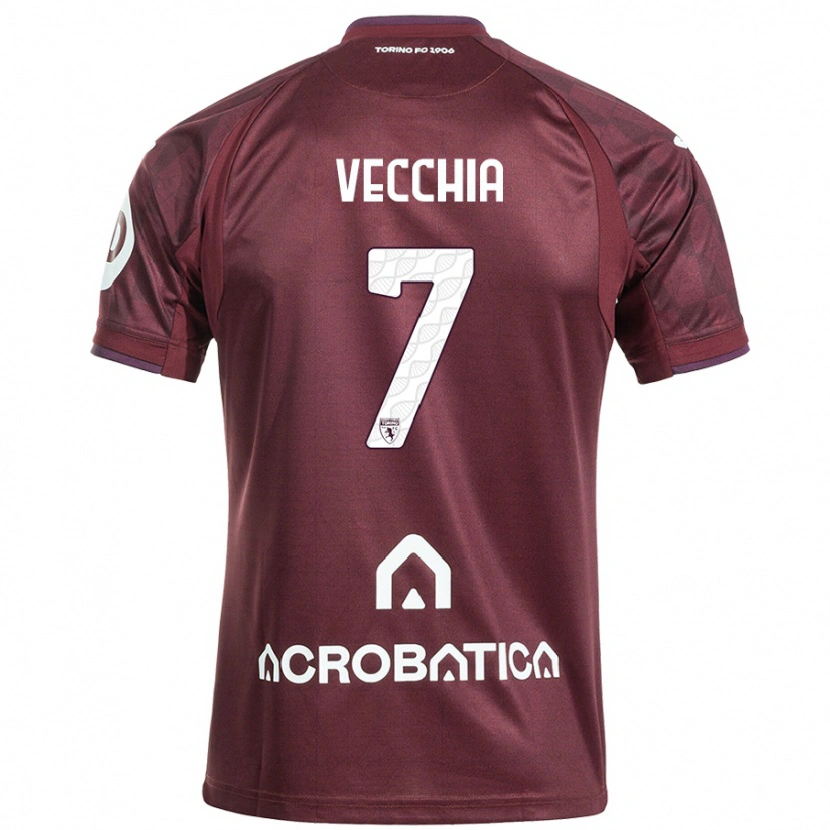 Danxen Donna Maglia Marco Dalla Vecchia #7 Marrone Bianco Kit Gara Home 2024/25 Maglietta