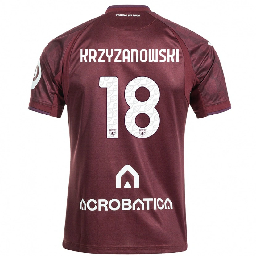 Danxen Donna Maglia Jakub Krzyzanowski #18 Marrone Bianco Kit Gara Home 2024/25 Maglietta