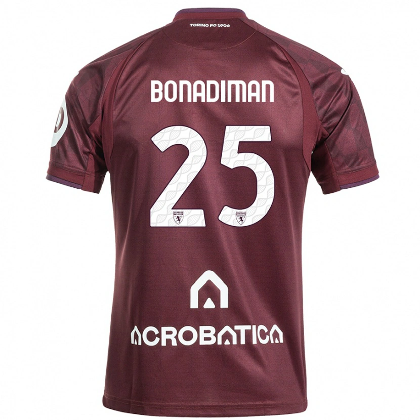 Danxen Donna Maglia Matteo Bonadiman #25 Marrone Bianco Kit Gara Home 2024/25 Maglietta