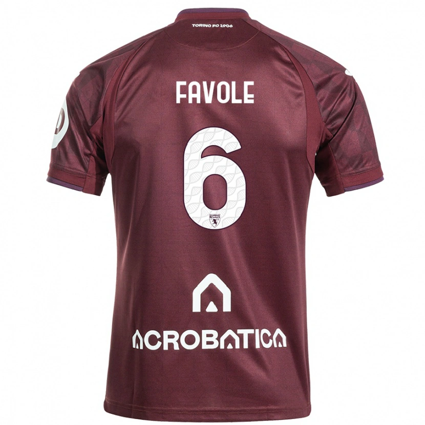 Danxen Donna Maglia Stefania Favole #6 Marrone Bianco Kit Gara Home 2024/25 Maglietta