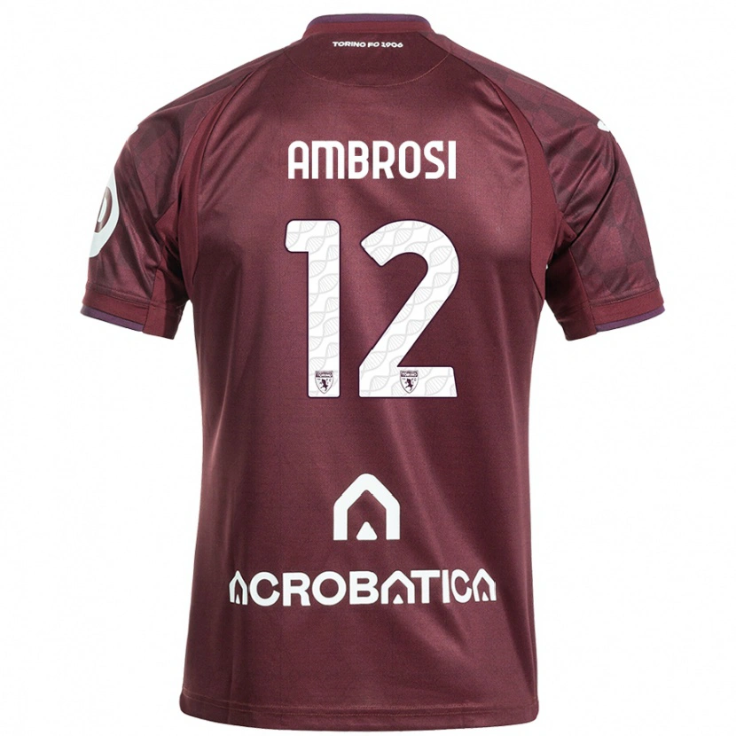 Danxen Donna Maglia Martina Ambrosi #12 Marrone Bianco Kit Gara Home 2024/25 Maglietta