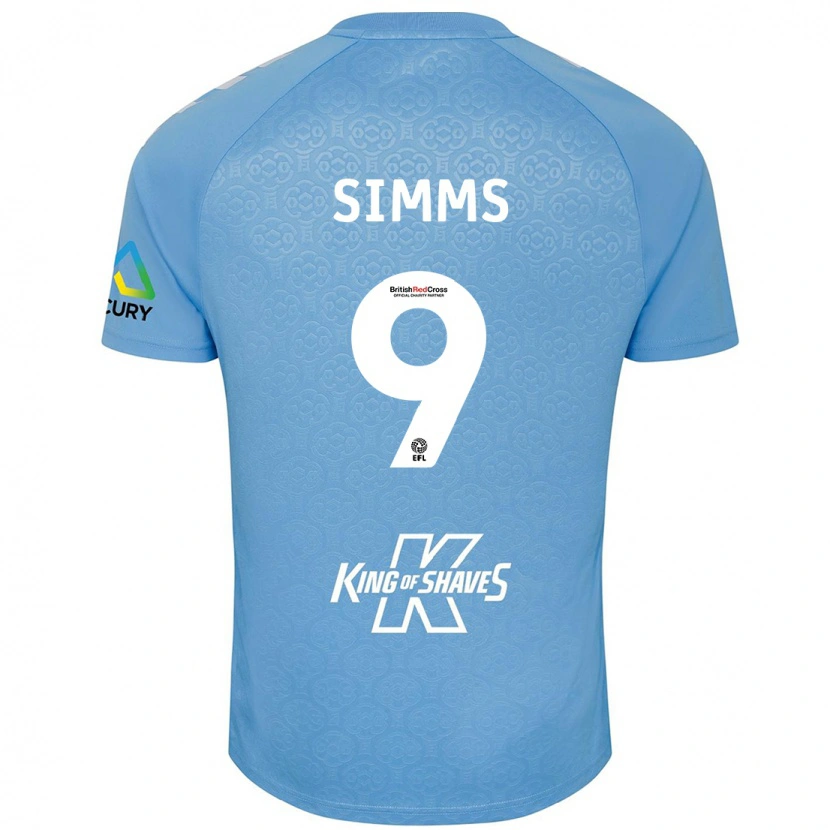 Danxen Donna Maglia Ellis Simms #9 Blu Bianco Kit Gara Home 2024/25 Maglietta