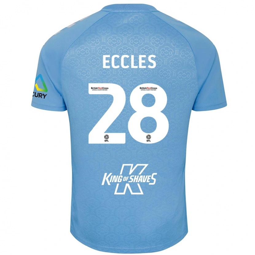 Danxen Donna Maglia Josh Eccles #28 Blu Bianco Kit Gara Home 2024/25 Maglietta