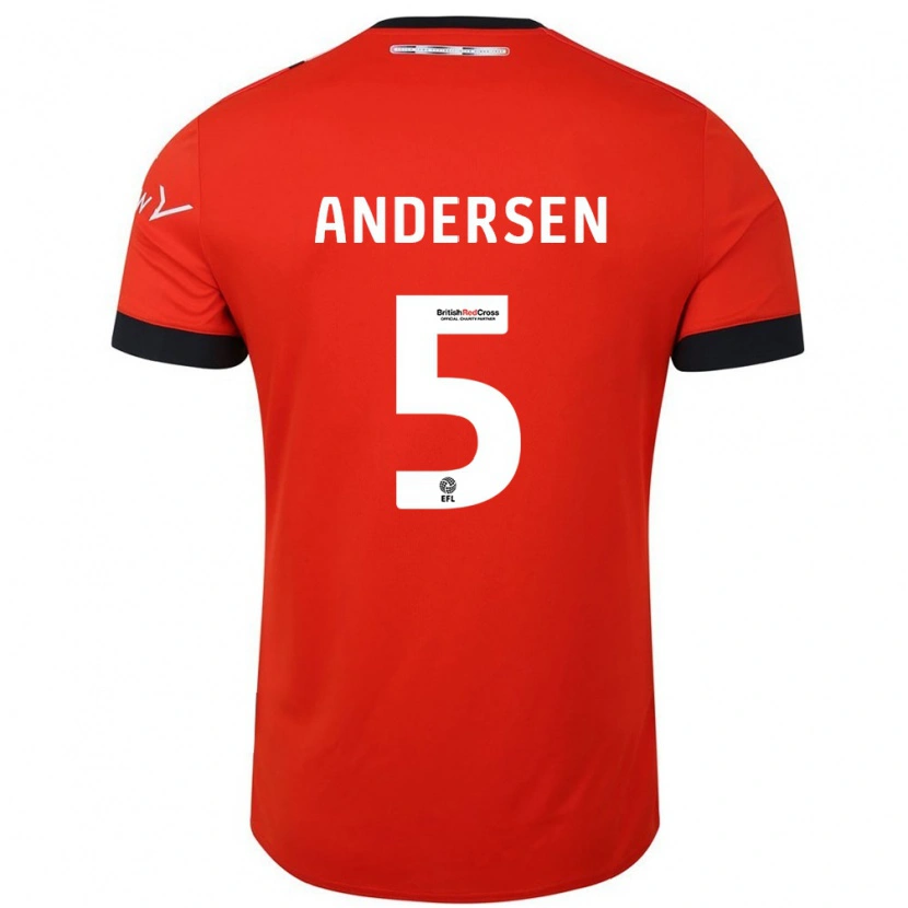 Danxen Donna Maglia Mads Andersen #5 Arancione Nero Kit Gara Home 2024/25 Maglietta