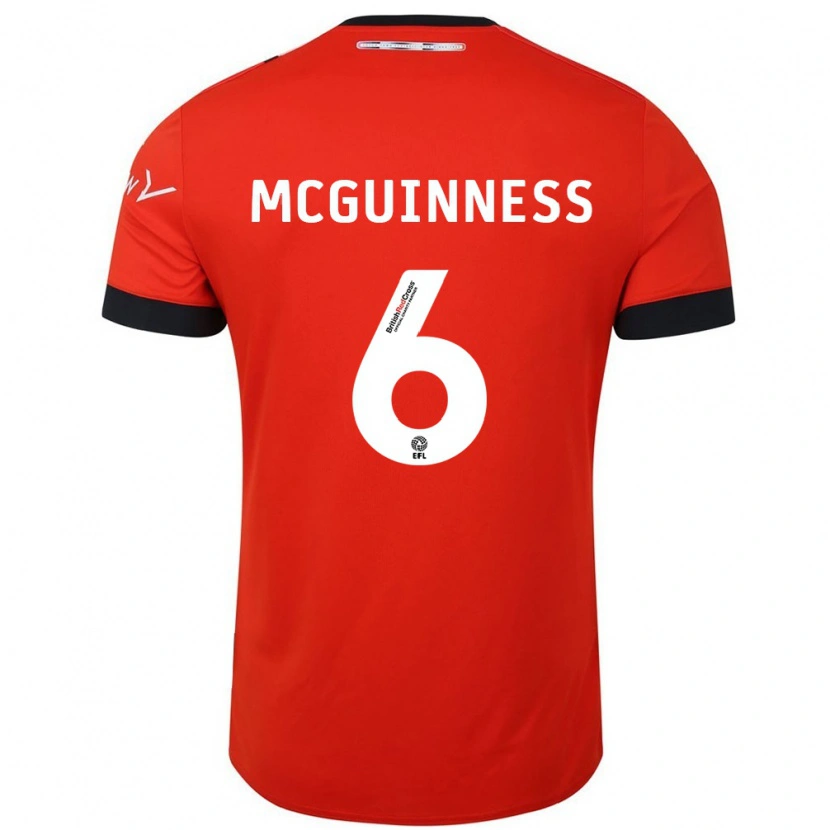 Danxen Donna Maglia Mark Mcguinness #6 Arancione Nero Kit Gara Home 2024/25 Maglietta