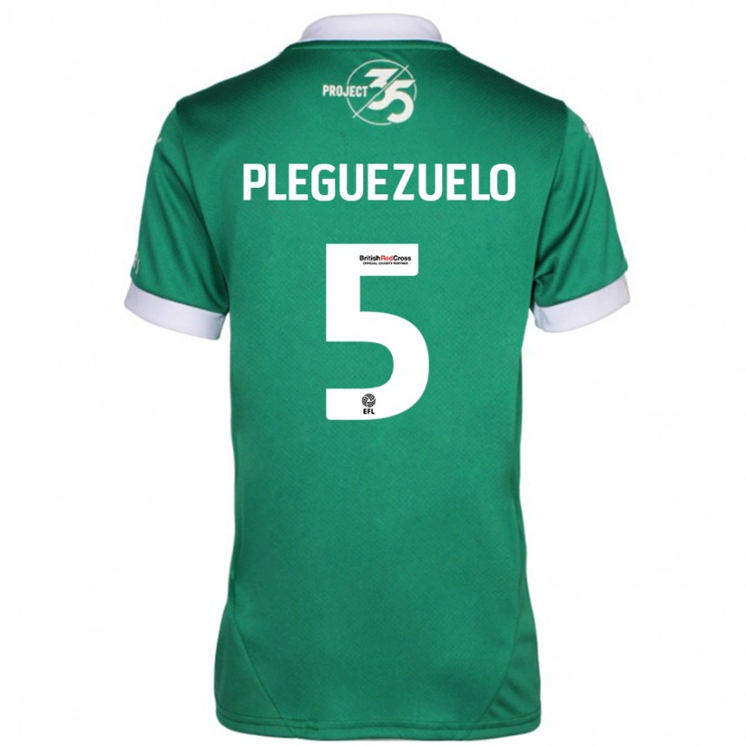 Danxen Donna Maglia Julio Pleguezuelo #5 Verde Bianco Kit Gara Home 2024/25 Maglietta
