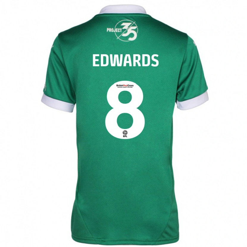 Danxen Donna Maglia Joe Edwards #8 Verde Bianco Kit Gara Home 2024/25 Maglietta