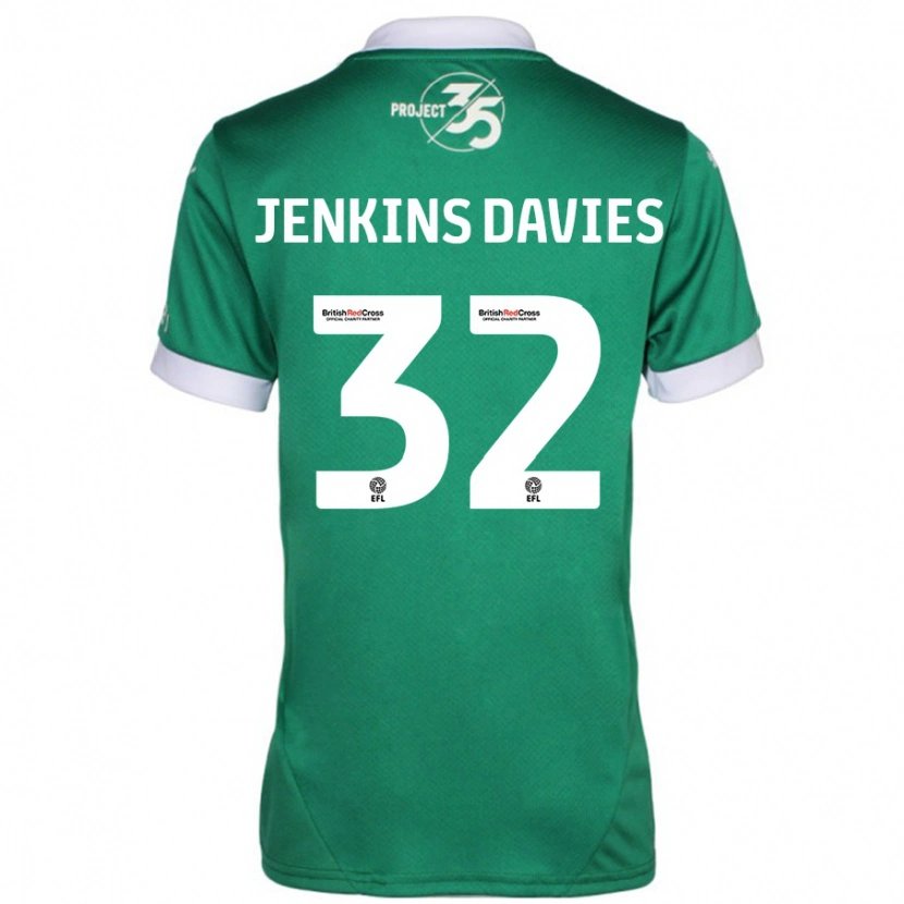 Danxen Donna Maglia Will Jenkins-Davies #32 Verde Bianco Kit Gara Home 2024/25 Maglietta