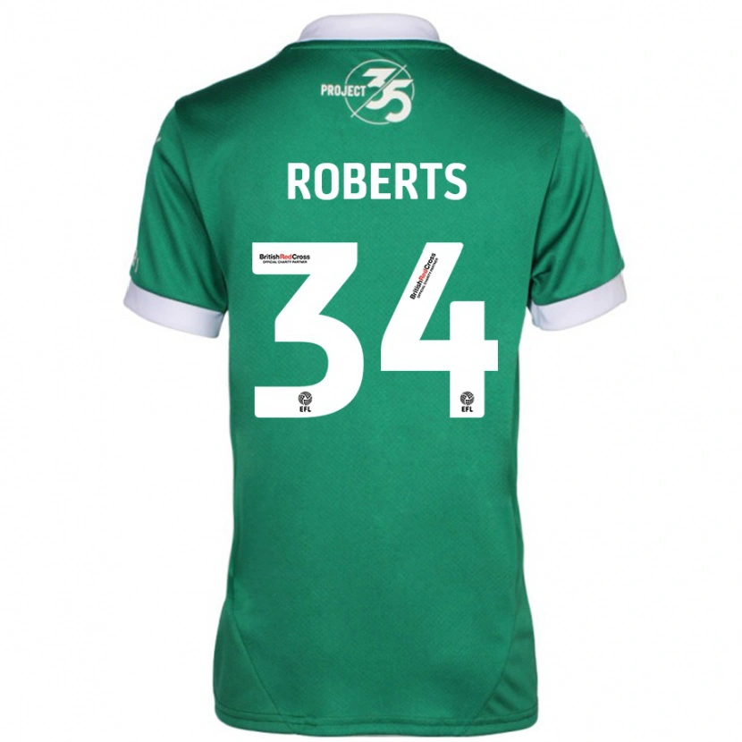 Danxen Donna Maglia Caleb Roberts #34 Verde Bianco Kit Gara Home 2024/25 Maglietta
