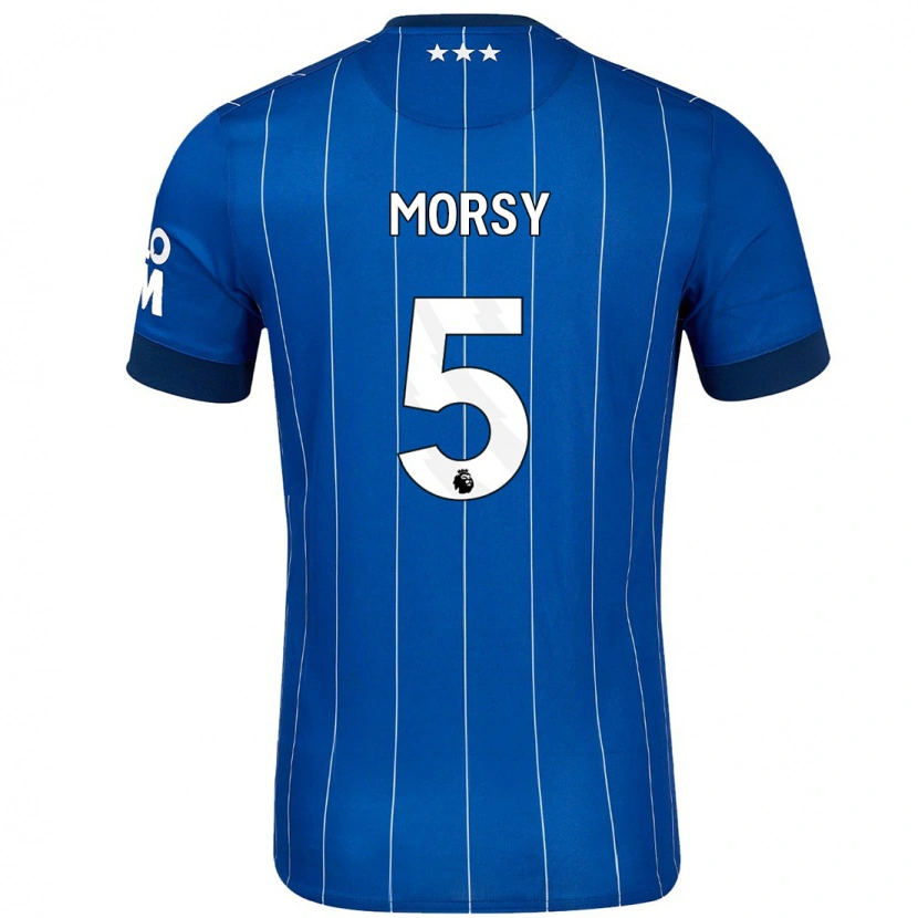 Danxen Donna Maglia Sam Morsy #5 Blu Navy Kit Gara Home 2024/25 Maglietta