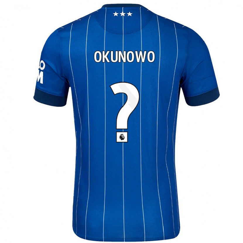 Danxen Donna Maglia Emmanuel Okunowo #0 Blu Navy Kit Gara Home 2024/25 Maglietta