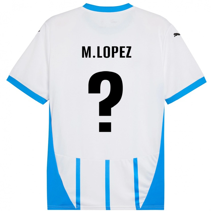 Danxen Donna Maglia Maxime López #0 Bianco Blu Kit Gara Away 2024/25 Maglietta