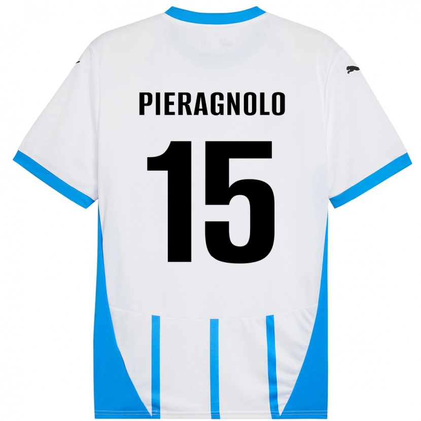 Danxen Donna Maglia Edoardo Pieragnolo #15 Bianco Blu Kit Gara Away 2024/25 Maglietta