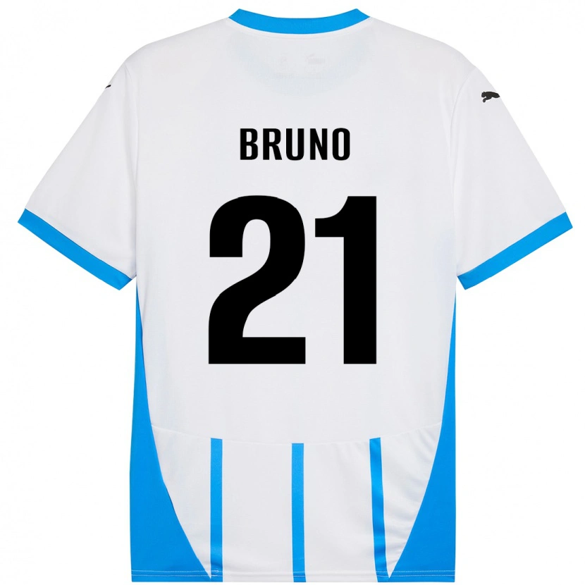 Danxen Donna Maglia Kevin Bruno #21 Bianco Blu Kit Gara Away 2024/25 Maglietta