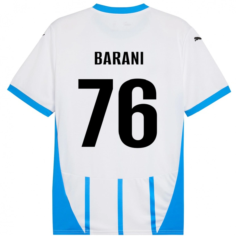 Danxen Donna Maglia Luca Barani #76 Bianco Blu Kit Gara Away 2024/25 Maglietta