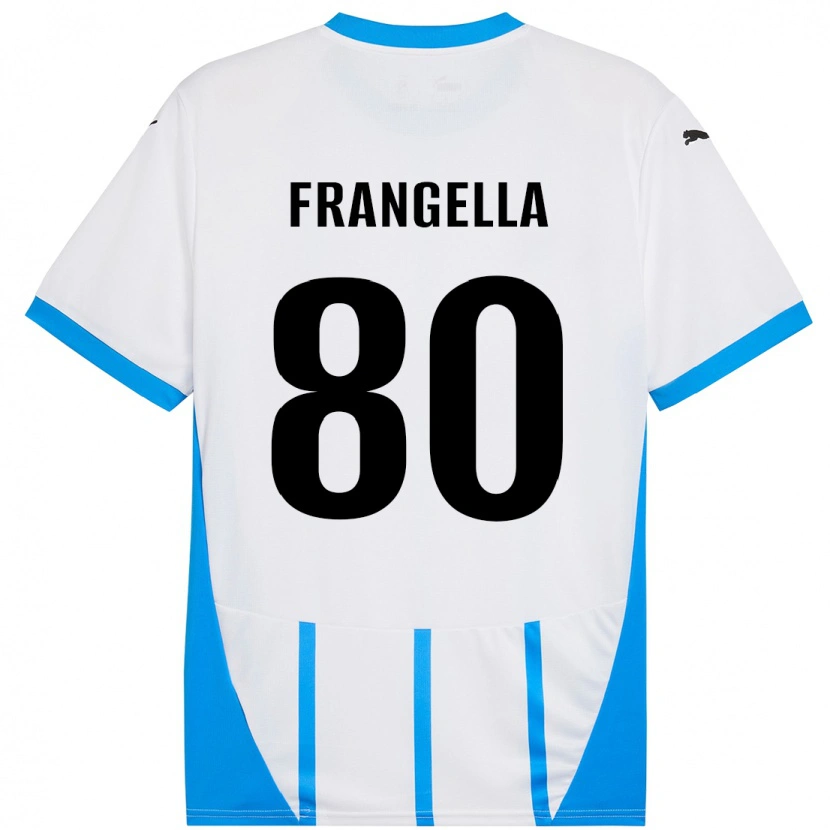 Danxen Donna Maglia Christian Frangella #80 Bianco Blu Kit Gara Away 2024/25 Maglietta