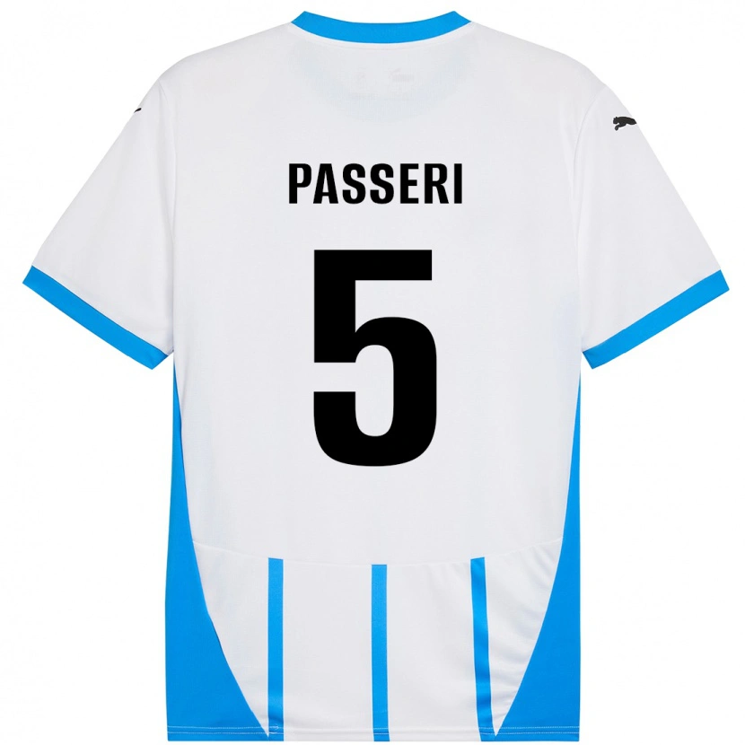 Danxen Donna Maglia Angela Passeri #5 Bianco Blu Kit Gara Away 2024/25 Maglietta