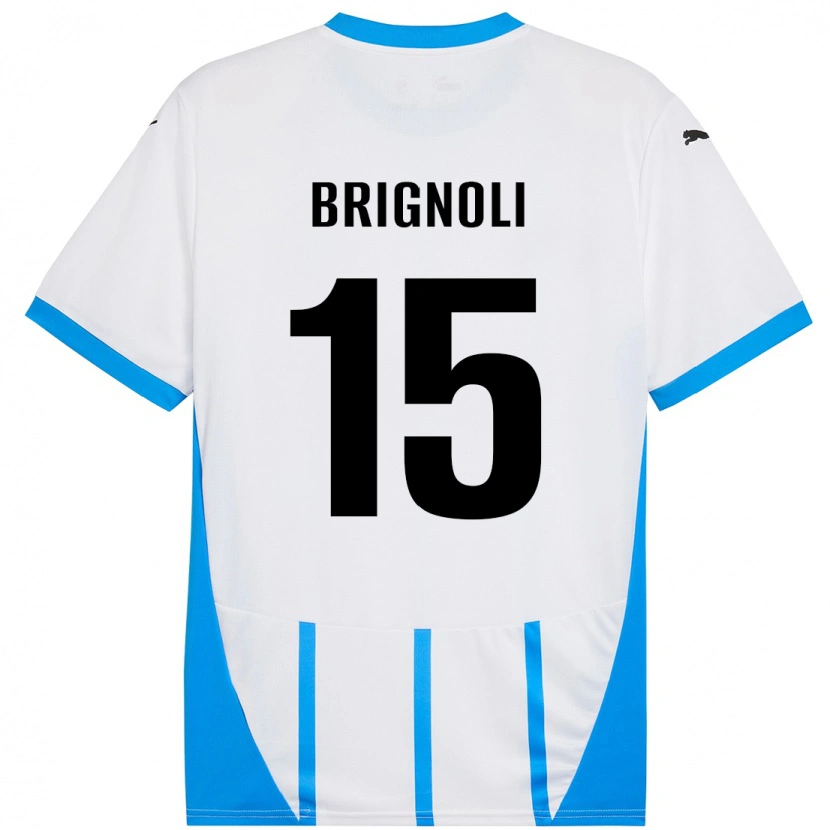 Danxen Donna Maglia Benedetta Brignoli #15 Bianco Blu Kit Gara Away 2024/25 Maglietta