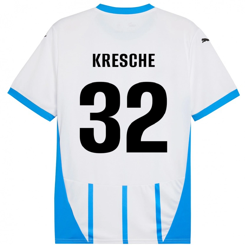 Danxen Donna Maglia Isabella Kresche #32 Bianco Blu Kit Gara Away 2024/25 Maglietta