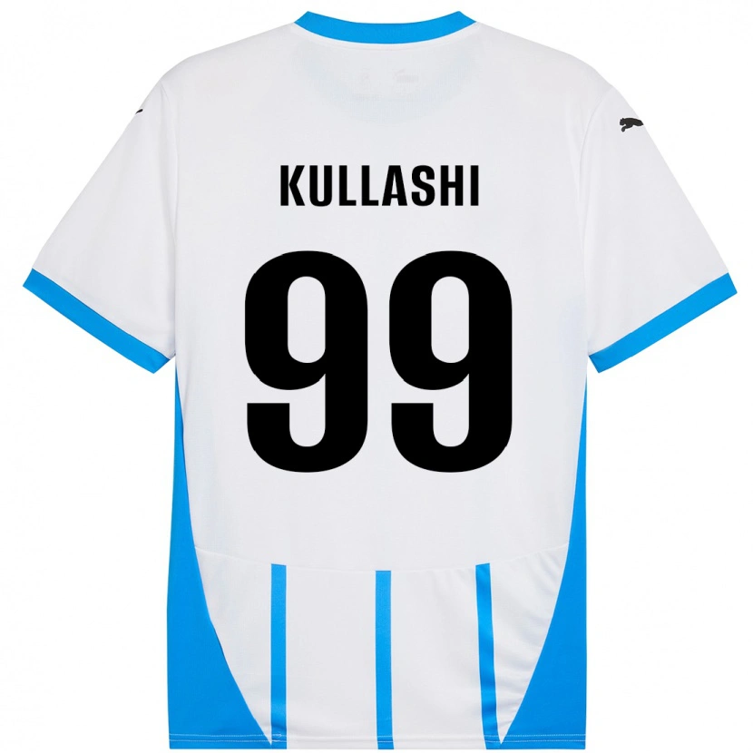 Danxen Donna Maglia Loreta Kullashi #99 Bianco Blu Kit Gara Away 2024/25 Maglietta