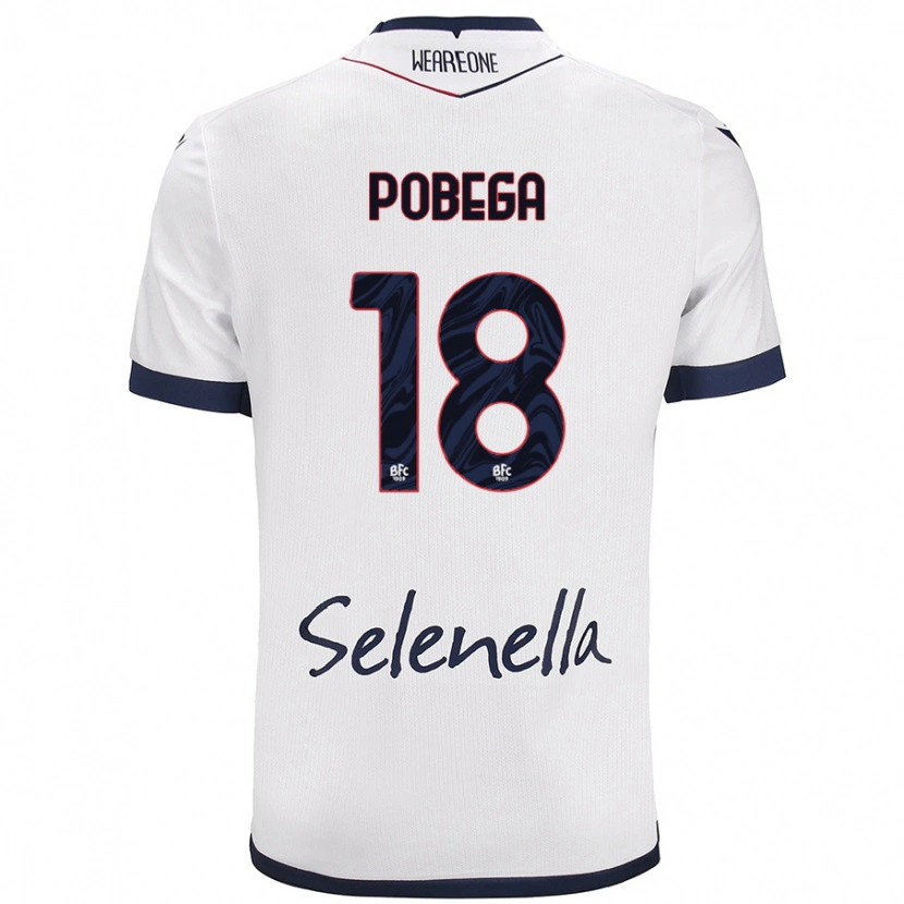 Danxen Donna Maglia Tommaso Pobega #18 Bianco Blu Reale Kit Gara Away 2024/25 Maglietta