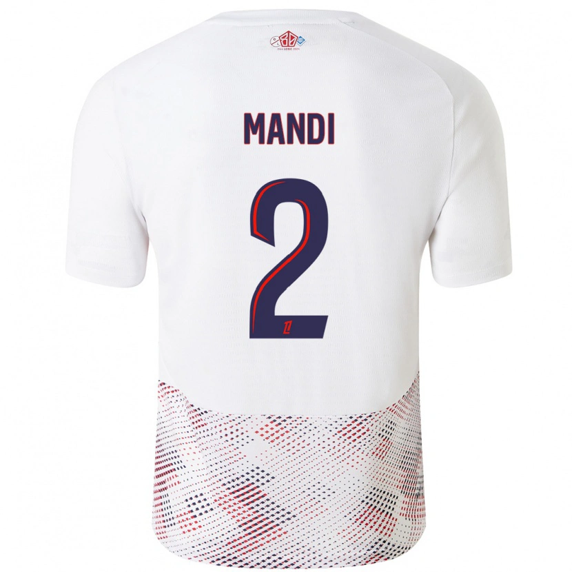 Danxen Donna Maglia Aïssa Mandi #2 Bianco Blu Reale Kit Gara Away 2024/25 Maglietta