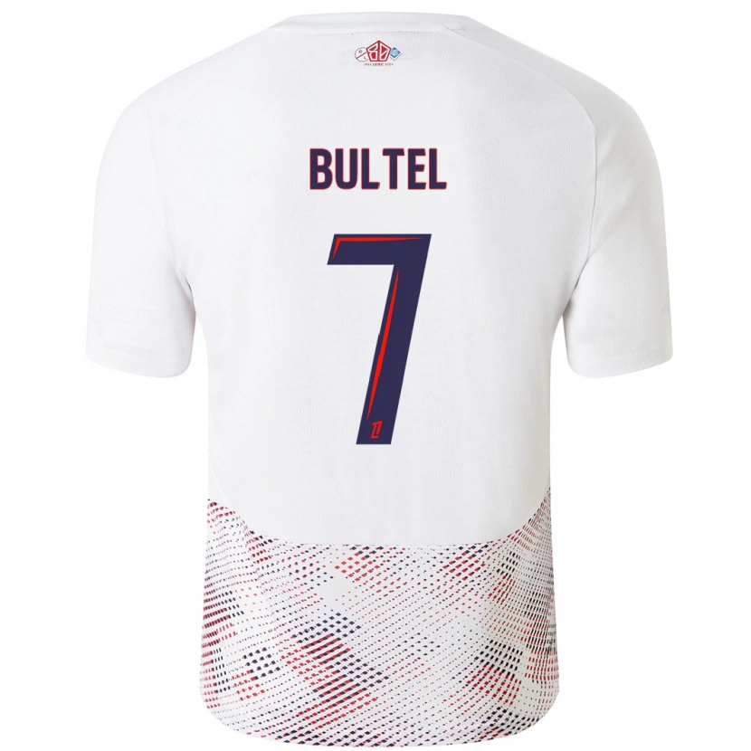 Danxen Donna Maglia Ludivine Bultel #7 Bianco Blu Reale Kit Gara Away 2024/25 Maglietta