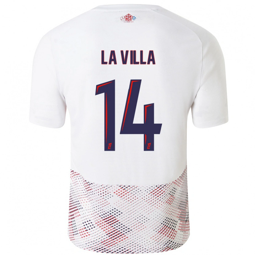 Danxen Donna Maglia Caroline La Villa #14 Bianco Blu Reale Kit Gara Away 2024/25 Maglietta