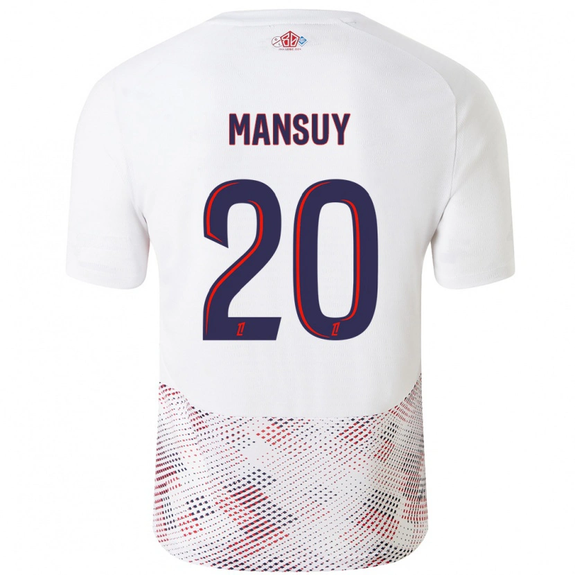 Danxen Donna Maglia Heloise Mansuy #20 Bianco Blu Reale Kit Gara Away 2024/25 Maglietta