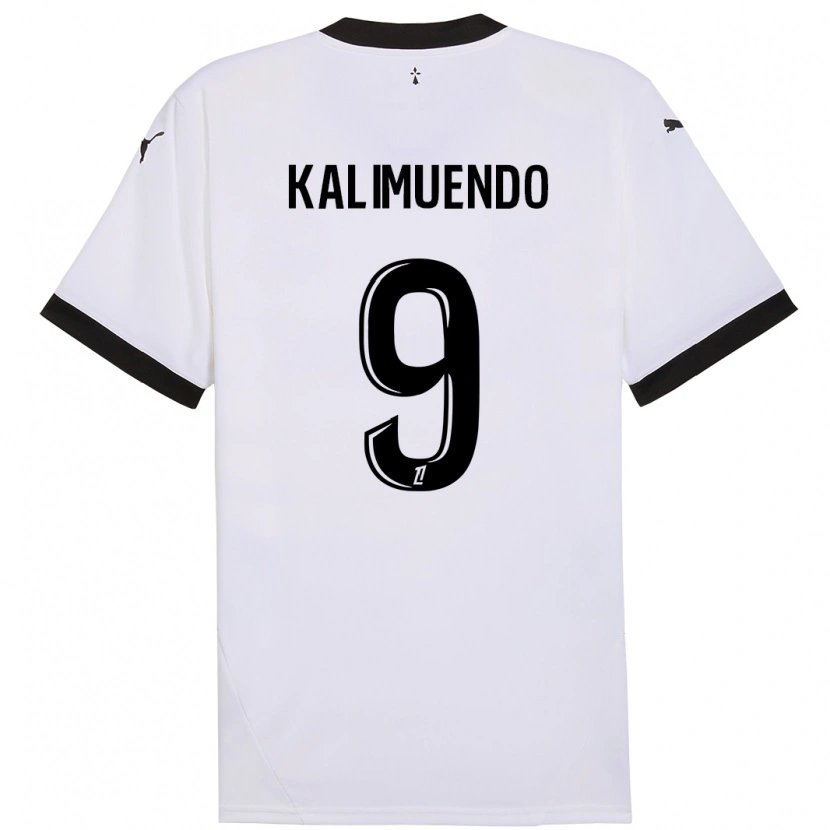 Danxen Donna Maglia Arnaud Kalimuendo #9 Bianco Nero Kit Gara Away 2024/25 Maglietta