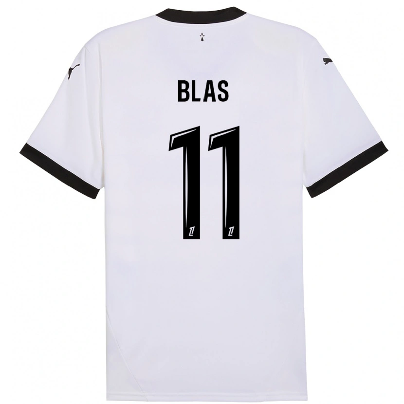 Danxen Donna Maglia Ludovic Blas #11 Bianco Nero Kit Gara Away 2024/25 Maglietta