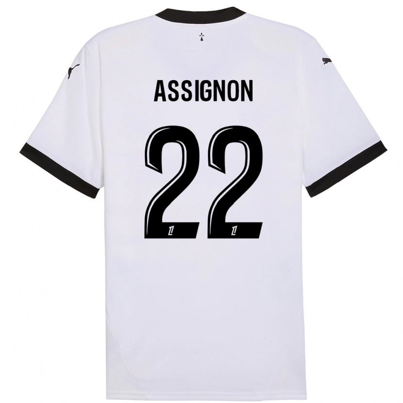 Danxen Donna Maglia Lorenz Assignon #22 Bianco Nero Kit Gara Away 2024/25 Maglietta