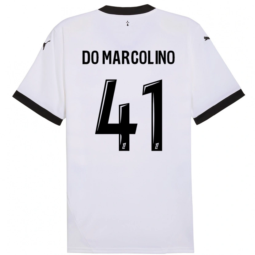 Danxen Donna Maglia Alan Do Marcolino #41 Bianco Nero Kit Gara Away 2024/25 Maglietta