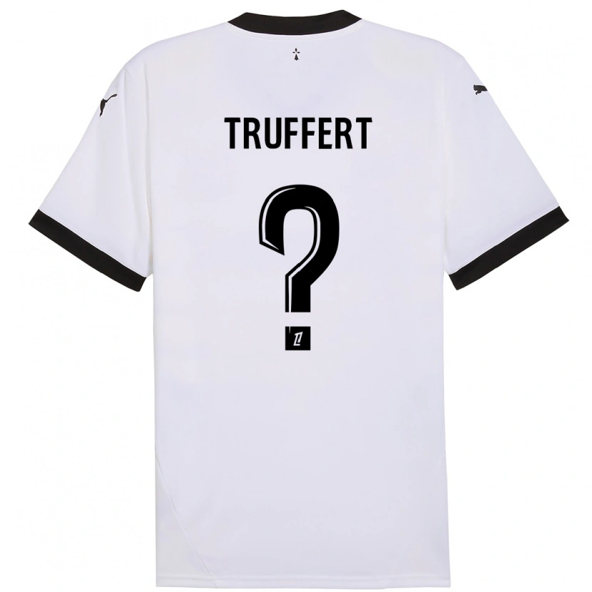 Danxen Donna Maglia Florian Truffert #0 Bianco Nero Kit Gara Away 2024/25 Maglietta