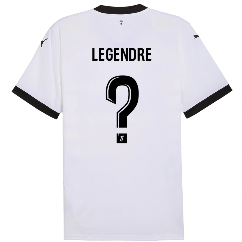 Danxen Donna Maglia Elias Legendre Quiñonez #0 Bianco Nero Kit Gara Away 2024/25 Maglietta