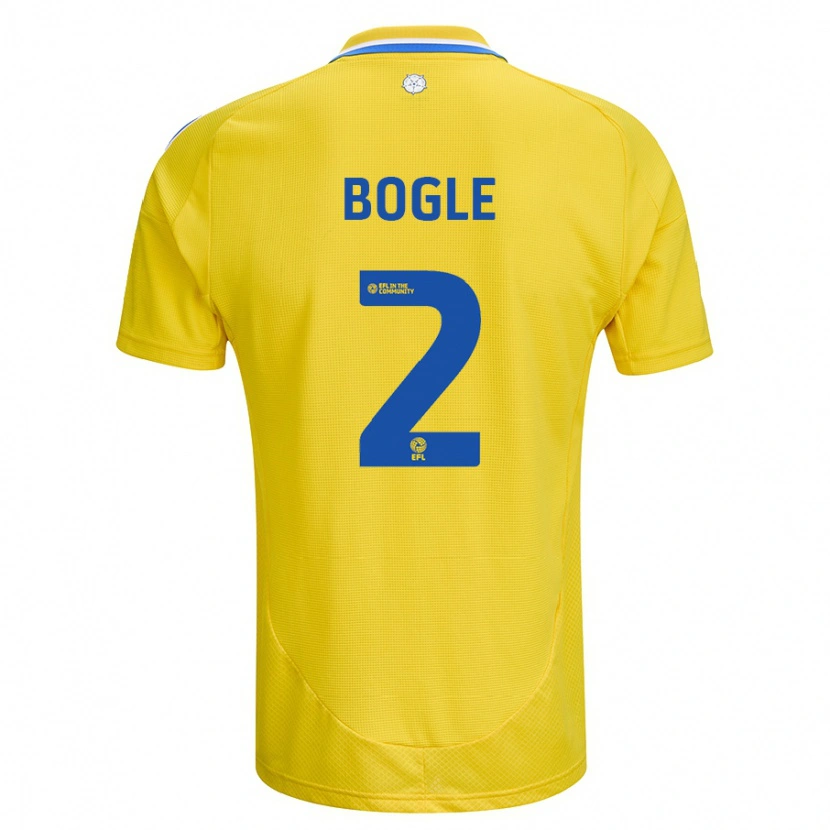 Danxen Donna Maglia Jayden Bogle #2 Giallo Blu Kit Gara Away 2024/25 Maglietta