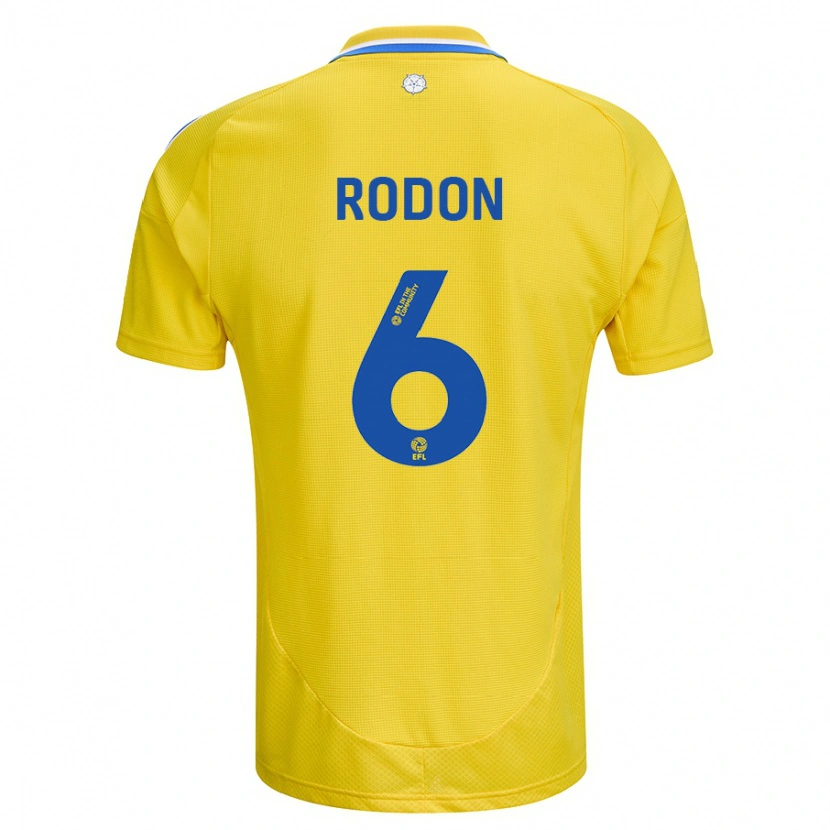 Danxen Donna Maglia Joe Rodon #6 Giallo Blu Kit Gara Away 2024/25 Maglietta